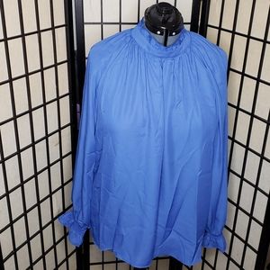 SHEIN Blue Ruffled Blouse